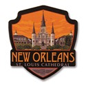 New Orleans St Louis Cathedral Wooden Emblem Magnet