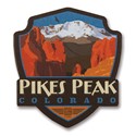 Pikes Peak, CO Wooden Emblem Magnet