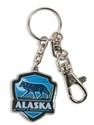 Alaska Wolf Emblem Pewter Key Ring