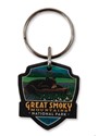 Great Smoky Wildflower Heaven Emblem Wooden Key Ring