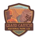 Grand Canyon Riverview Emblem Wooden Magnet