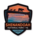 Shenandoah Bear Crossing Emblem Wooden Magnet
