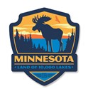 MN Moose Emblem Wooden Magnet