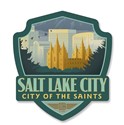 UT Salt Lake City Emblem Wooden Magnet
