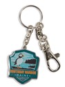 ME Boothbay Harbor Puffin Emblem Pewter Key Ring