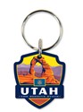 UT State Pride Arch Emblem Wooden Key Ring