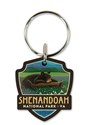 Shenandoah Wildflower Cub Emblem Wooden Key Ring