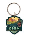 Zion 100th Emblem Wooden Key Ring