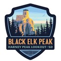 Black Elk Peak SD Emblem Wooden Magnet