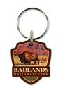 Badlands NP Living the Good Life Emblem Wooden Key Ring