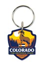 CO State Pride Emblem Wooden Key Ring