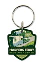 Harpers Ferry WV Emblem Wooden Key Ring