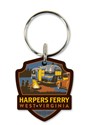 Harpers Ferry WV Emblem Wooden Key Ring