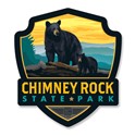"Chimney Rock State Park" Emblem Wooden Magnet