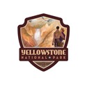 Yellowstone NP Falls Emblem Sticker