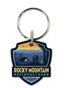 Rocky MTN NP Emblem Wooden Key Ring