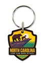 NC State Pride Emblem Wooden Key Ring
