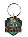 "Chimney Rock State Park" Emblem Wooden Key Ring