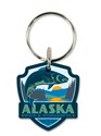 AK Salmon Emblem Wooden Key Ring
