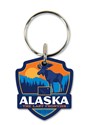 AK State Pride Emblem Wooden Key Ring