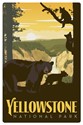 Yellowstone National Parks Mama Bear & Cubs Magnetic Postcard
