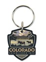 Sprague Lake Moose Colorado Emblem Wooden Key Ring
