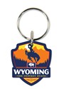 Wyoming State Pride Emblem Wooden Key Ring