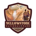 Yellowstone National Park Yellowstone Falls Emblem Wooden Magnet