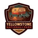Yellowstone National Park is for Nature Lovers Emblem Wooden Magnet