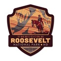 Theodore Roosevelt National Park Emblem Wooden Magnet