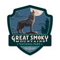 Great Smoky National Park Wolf Emblem Wooden Magnet