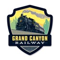 Grand Canyon Railway Steam Engine Emblem Wooden Magnet