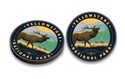 Yellowstone NP Bulging Elk Circle Wood Magnet