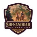 Shenandoah NP Horseback Riding Emblem Wood Magnet