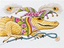 Mardi Gras Gator Petite Folded - W/Env