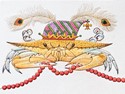 Mardi Gras Blue Crab Petite Folded - W/Env