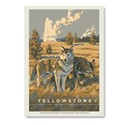Yellowstone NP Wandering Wolves Vert Sticker