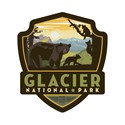 Glacier NP Mama Bear & Cubs Emblem Sticker
