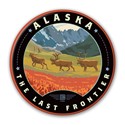 AK Frontier Caribou Circle Magnet