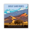 Great Sand Dunes NP Bison Square Magnet