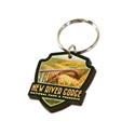 New RiverGorge NP & Preserve Bird's Eye View Emblem Wood Key Ring 1/8