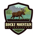 Rocky Mountain NP Moose Emblem Wood Magnet