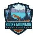 Rocky Mountain NP Fox Emblem Wood Magnet