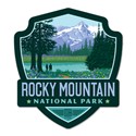Rocky Mountain NP Wildflowers Emblem Wood Magnet