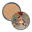 Cedar Waxwing Circle Matte Coaster