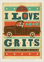 G.R.I.T.S. I Love Grits Vinyl Magnet