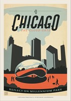 Chicago Millennium Park Vinyl Magnet