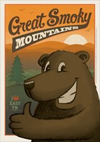 Great Smoky Grinning Bear Vinyl Magnet