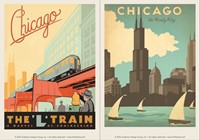 Chicago L-Train & Windy City Vinyl Magnet Set