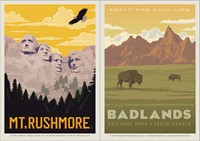 Mt.Rushmore & Badlands Vinyl Magnet Set
